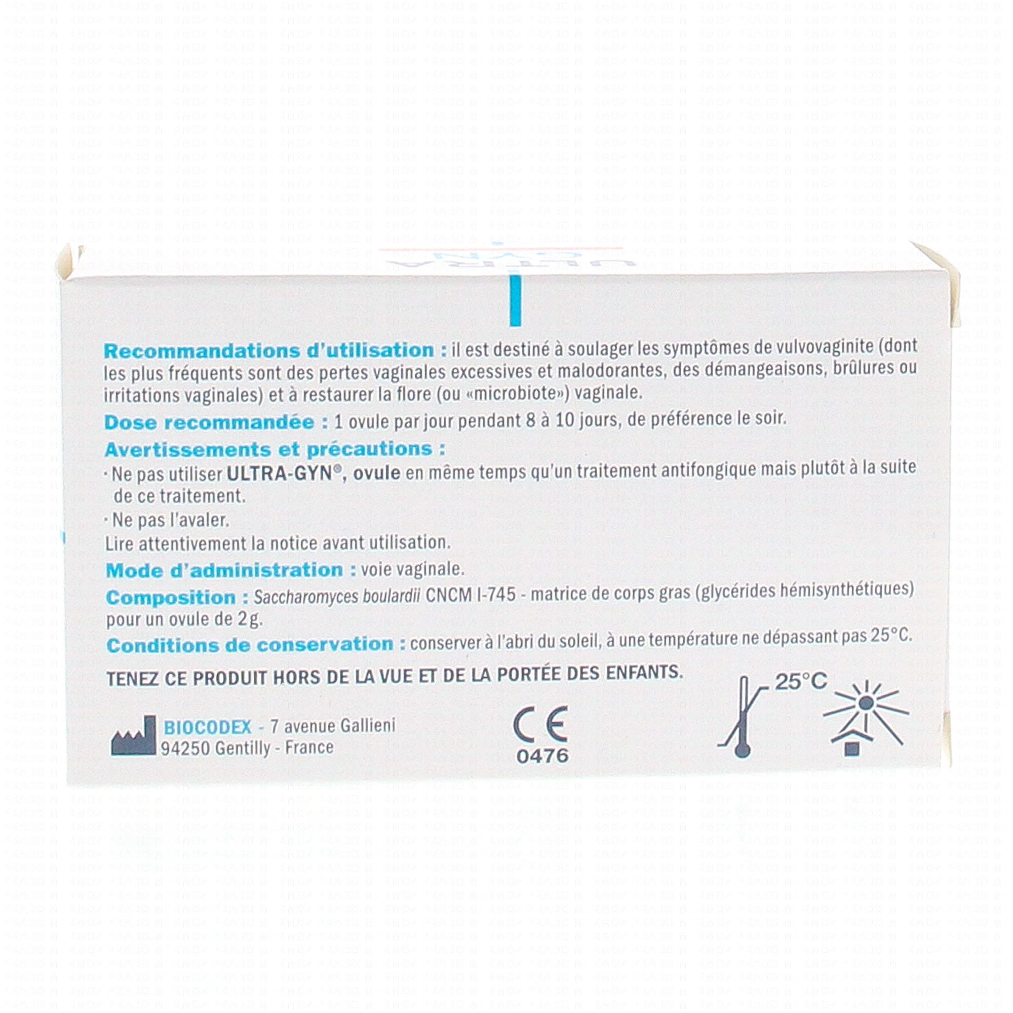 BIOCODEX Ultra Gyn 10 ovules - Pharmacie Prado Mermoz