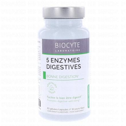 BIOCYTE 5 enzymes digestives 60 g&eacute;lules