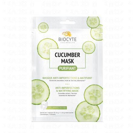 BIOCYTE Cosm&eacute;tique - Cucumber mask purifiant sachet de 1 masque de 10g