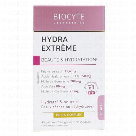 BIOCYTE Hydra Extr&ecirc;me Beaut&eacute; & Hydratation x40 G&eacute;lules