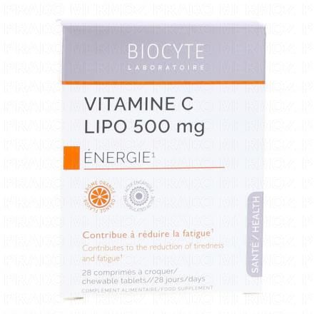 BIOCYTE Longevity Energie - Vitamine C Lipo 500mg 28 comprim&eacute;s &agrave; croquer