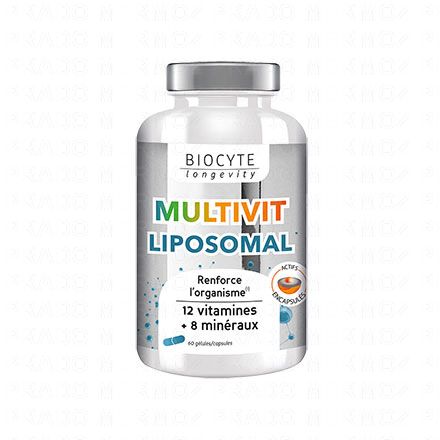BIOCYTE Longevity Min&eacute;raux - Multivit liposomal 60 g&eacute;lules