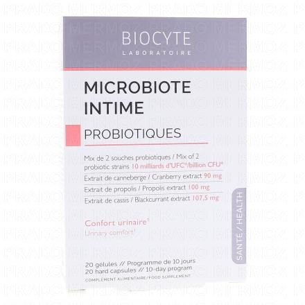 BIOCYTE Microbiote intime probiotiques x20 g&eacute;lules