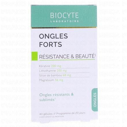 BIOCYTE Ongles - Ongles forts beaut&eacute; (40 g&eacute;lules)