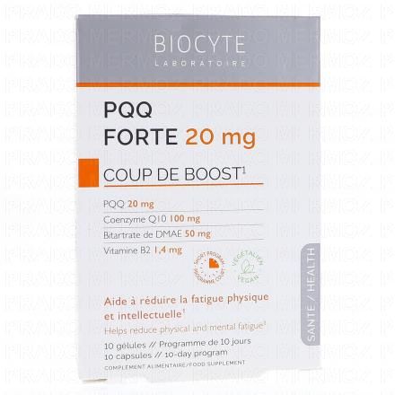 BIOCYTE PQQ Forte 20mg Coup de Boost x10 G&eacute;lules