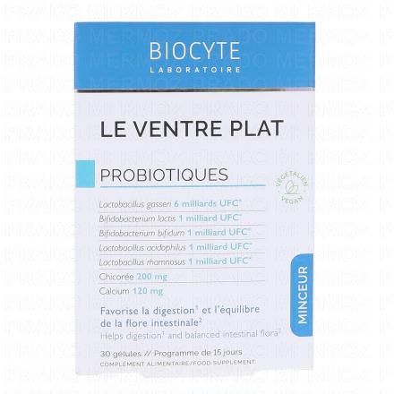 BIOCYTE Ventre plat Probiotiques x30 g&eacute;lules