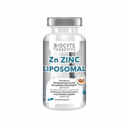 BIOCYTE Longevity Min&eacute;raux - Zn Zinc liposomal g&eacute;lules x 60