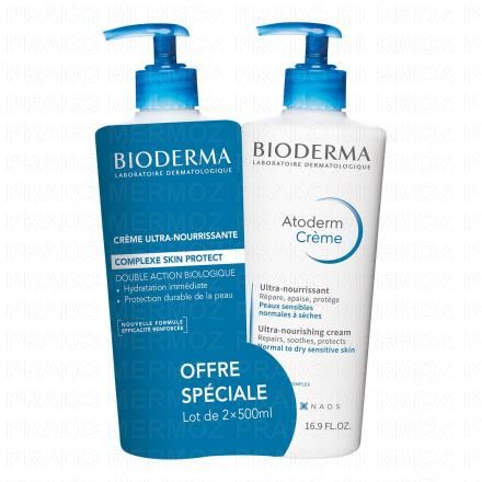 BIODERMA Atoderm - Cr&egrave;me Ultra Parfum&eacute;e nourrissante hydratante (lot de 2*500ml)