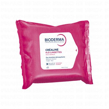 BIODERMA Cr&eacute;aline - H2O lingettes dermatologiques 25 lingettes