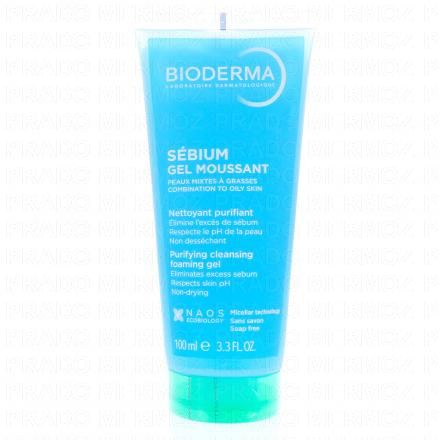 BIODERMA S&eacute;bium - gel moussant nettoyant purifiant (tube 100ml)
