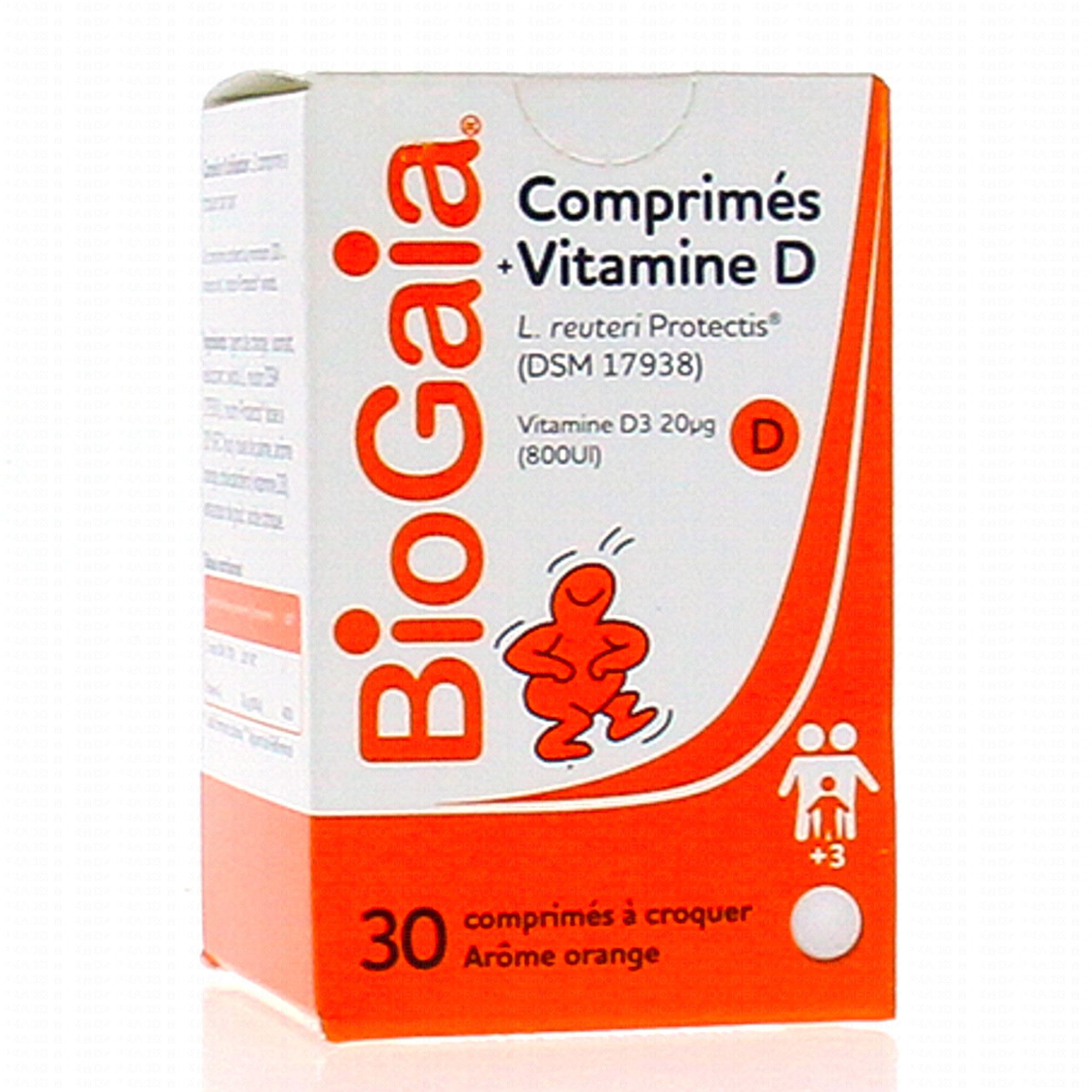 BioGaia Vitamine D Flore Intestinale Arôme Orange 30 comprimés