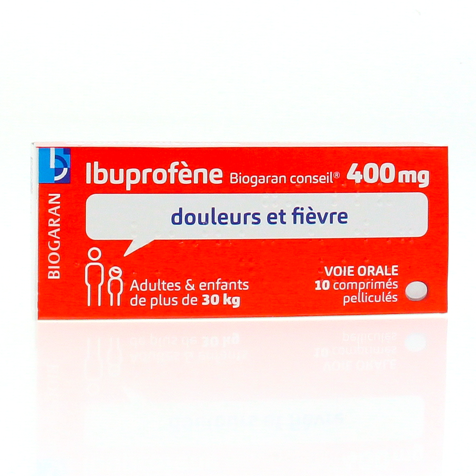 BIOGARAN Ibuprofène 400mg boîte de 10 comprimés (médicament conseil) Pharmacie en ligne Prado