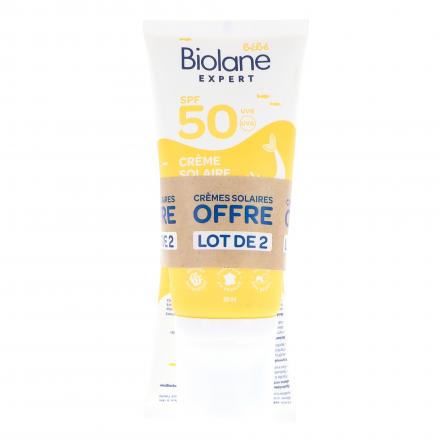 BIOLANE Cr&egrave;me Solaire B&eacute;b&eacute; SPF50+ Lot 2 x 50ml