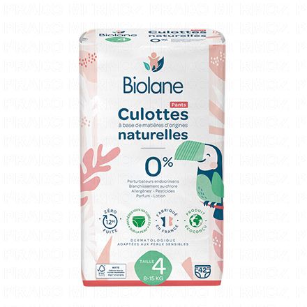 BIOLANE Culottes naturelles (taille 4 - 8&agrave;15kg x42 couches)