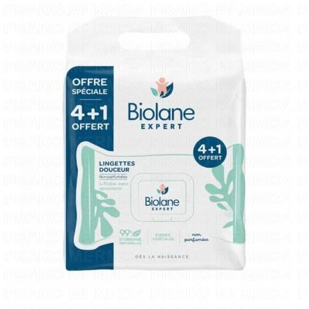 BIOLANE Expert - Lingettes Douceur Non Parfumées à l'aloe vera apaisante lot de 5
