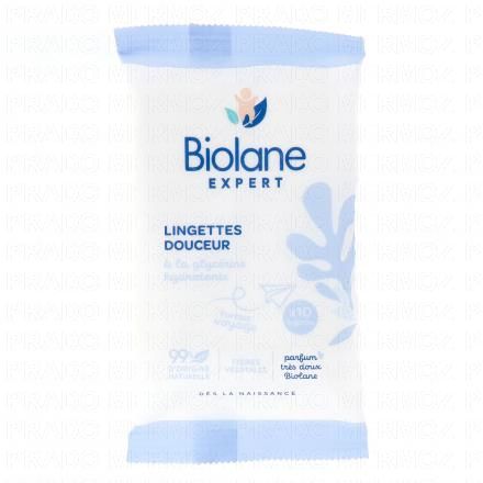 BIOLANE Expert - Lingettes Douceur &agrave; la glyc&eacute;rine hydratante x10