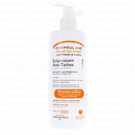 BIORECHERCHE Oxyprolane Eclat du teint Lait pour le corps éclaircissant anti-tâches 500ml