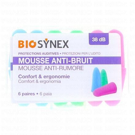 BIOSYNEX Protection auditive en mousse (x6 paires)