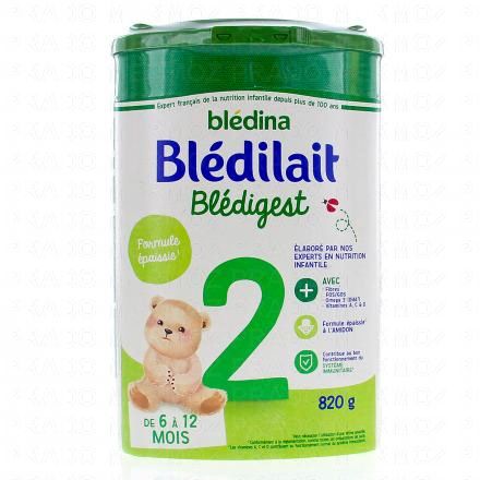 BLEDINA Bl&eacute;dilait Bl&eacute;digest Lait de suite 2&egrave;me &acirc;ge 820g