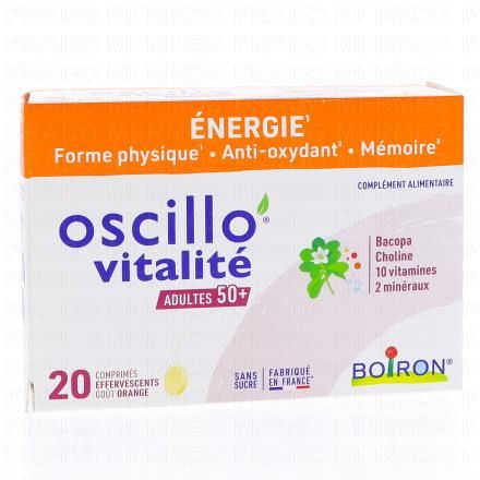 BOIRON Oscillo Vitalit&eacute; 50+ x20 comprim&eacute;s effervescents gout orange