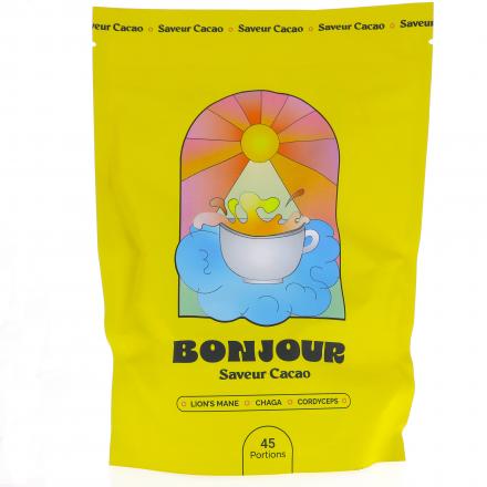 BONJOUR Boisson aux champignons adaptogènes Saveur Cacao (270g - 45 doses)