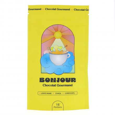 BONJOUR Boisson aux champignons adaptogènes Saveur Chocolat gourmand (90g - 15 doses)