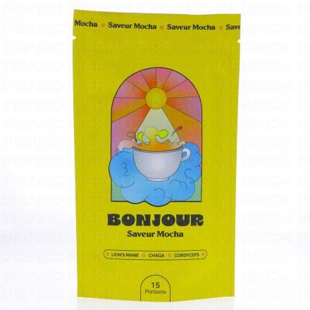 BONJOUR Boisson aux champignons adaptogènes Saveur Originale (Mocha) (90g - 15 doses)