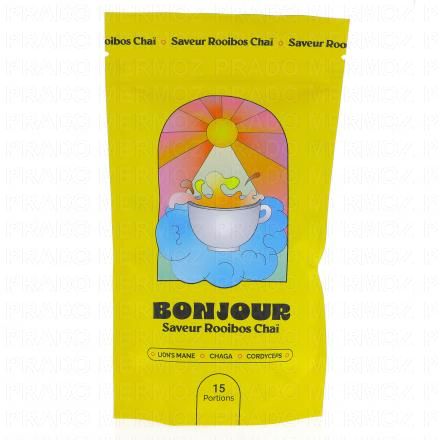BONJOUR Boisson aux champignons adaptog&egrave;nes Saveur Rooibos Cha&iuml; 90g - 15 doses