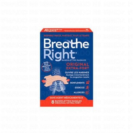BREATHE RIGHT Bandelettes nasales Original Extra Fort x8