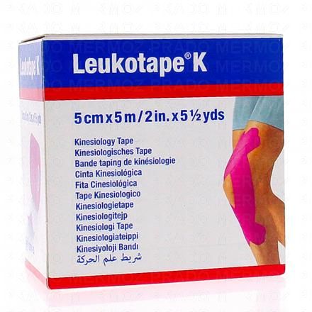 BSN MEDICAL Leukotape k - Bande taping de kinéologie 5cm x 5m (rose)