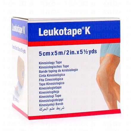 LEUKOPLAST Leukotape k - Bande taping de kinéologie 5cm x 5m (beige)