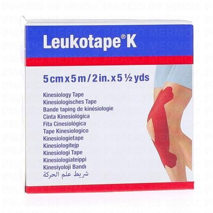 BSN MEDICAL Leukotape k - Bande taping de kinéologie 5cm x 5m (rouge)