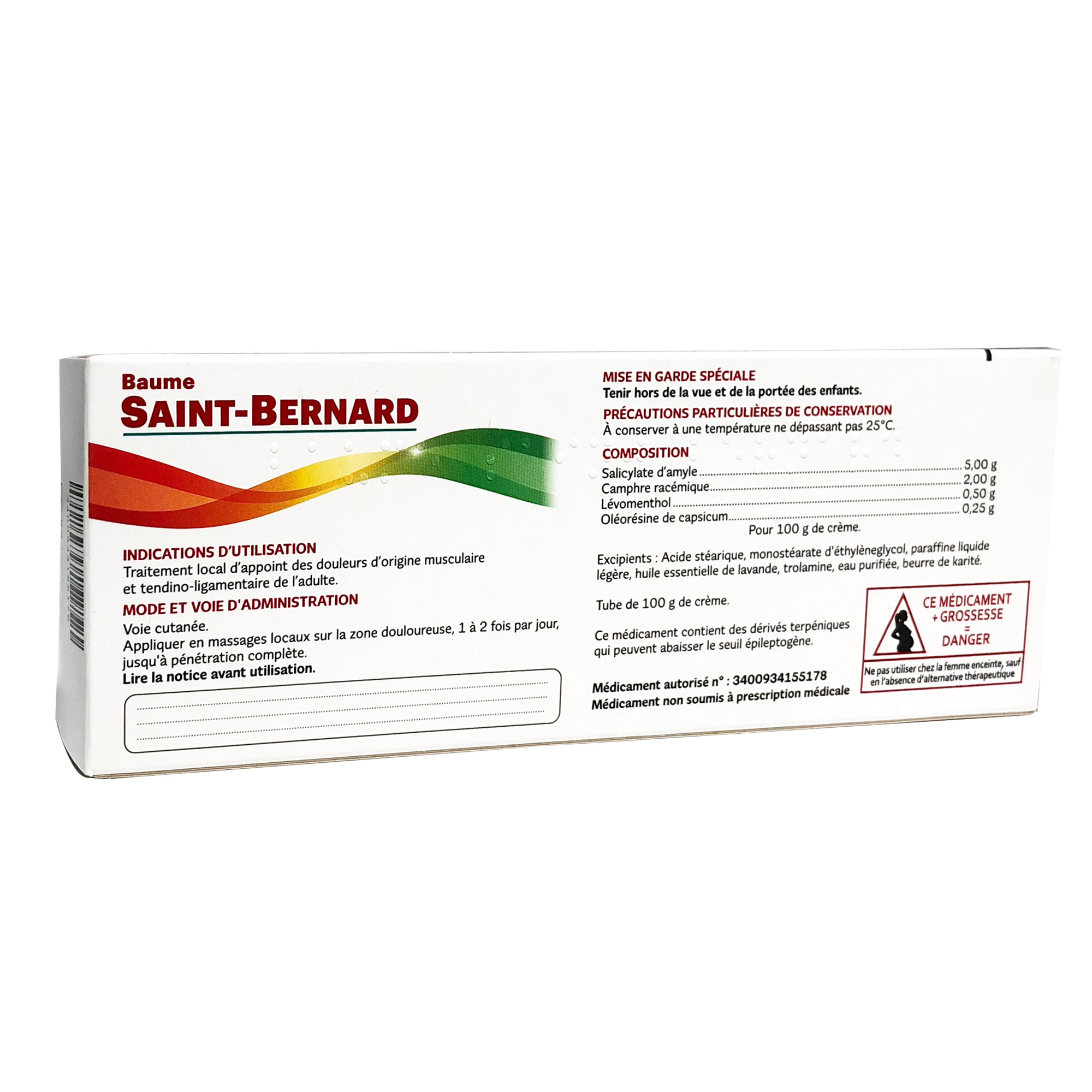 Baume saint bernard tube 100g Merck (médicament conseil) Pharmacie en