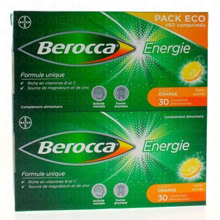 BEROCCA Energie - sans sucre effervescents (boite de 60 comprimés effervescents)