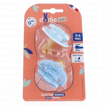 DODIE Sucettes duo ronde 0-6 mois (bleu / bleu clair)