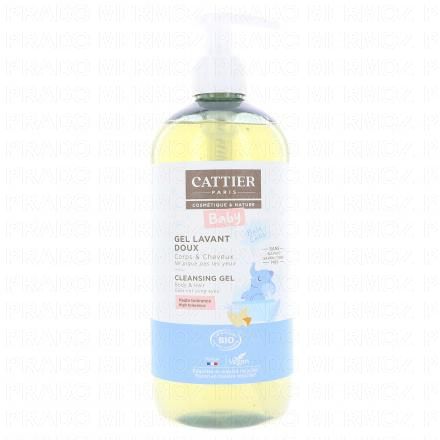 CATTIER B&eacute;b&eacute; gel lavant doux cheveux et corps bio (flacon pompe 500ml)