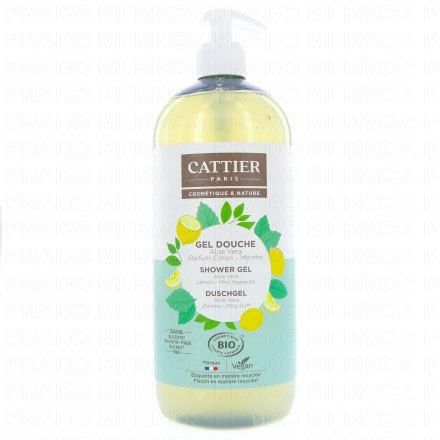 CATTIER Gel Douche &agrave; l'Aloe Vera Parfum Citron Menthe 1L