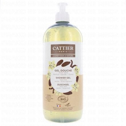 CATTIER Gel Douche &agrave; l'Aloe Vera Parfum Vanille Tonka 1L