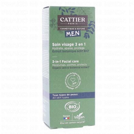 CATTIER Homme - Soin visage 3-en-1 bio 50ml