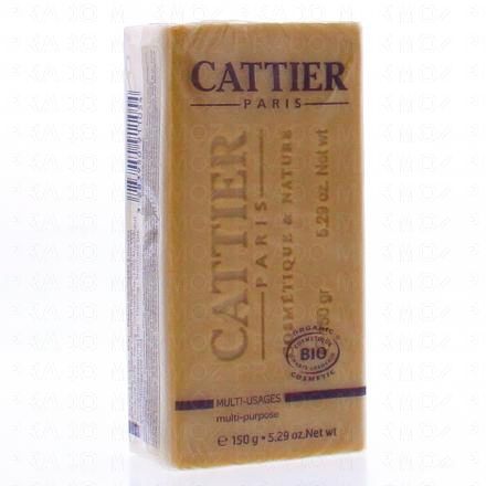 CATTIER Savon pain doux v&eacute;g&eacute;tal argile jaune miel lavande bio 150g