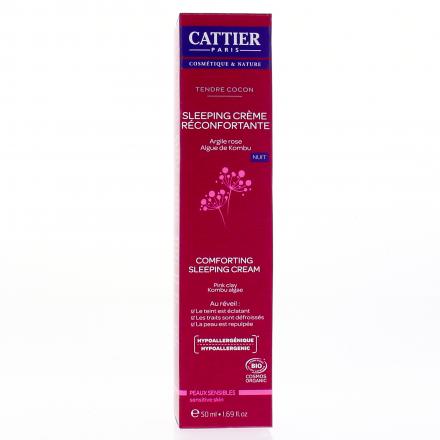 CATTIER Sleeping cr&egrave;me r&eacute;confortante bio flacon pompe 50ml