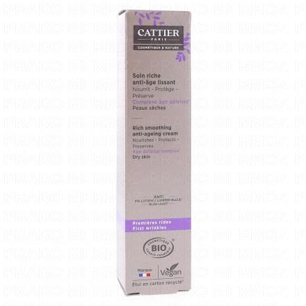 CATTIER Soin riche anti-&acirc;ge lissant peaux s&egrave;ches premi&egrave;res rides bio tube 50ml