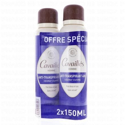 CAVAILLES Anti-transpirant C&eacute;drat cuivr&eacute; Homme 150ml (lot de 2)