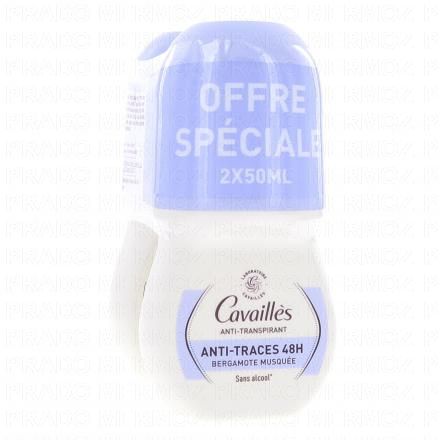 CAVAILLES Anti-transpirant - D&eacute;odorant Anti-traces 48h Bergamote Musqu&eacute;e Roll On 50ml (lot de 2)