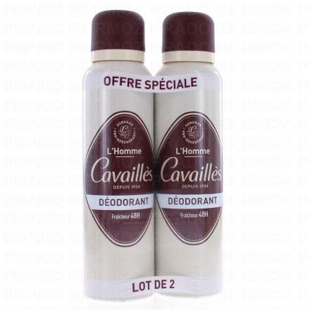 CAVAILLES D&eacute;odorant Homme fraicheur 48h 150ml x2
