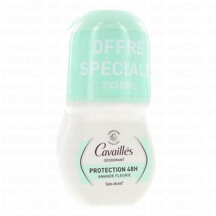 CAVAILLES D&eacute;odorant Protection 48h Amande Fleurie roll-on (2x50ml)