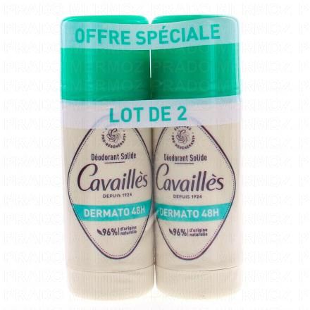 CAVAILLES D&eacute;odorant Solide Dermato 48h 40ml (lot de 2)