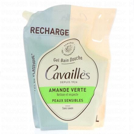 CAVAILLES Gel bain douche amande verte (eco recharge 1l)