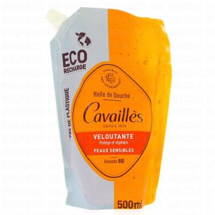 CAVAILLES Huile de Douche Veloutante &agrave; l'amande Eco recharge 500ml