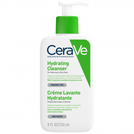 CERAVE Cr&egrave;me lavante hydratante peaux normales &agrave; s&egrave;ches (236ml)